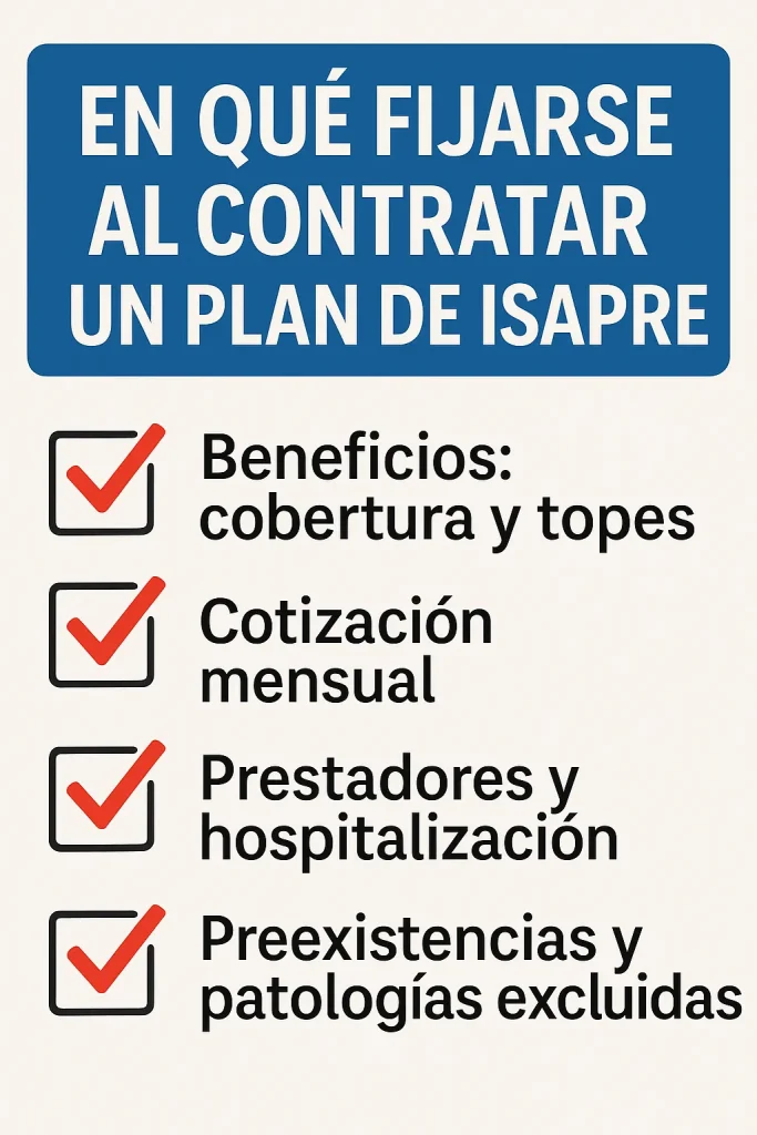 Checklist visual: qué considerar al contratar un plan de Isapre en Chile